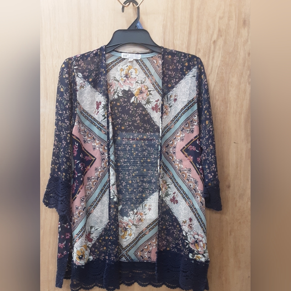 Jolt Floral Patterned Sheer Kimono Cardigan. Size Xs. - Picture 1 of 5